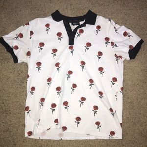 Forever 21 Rose Print Polo